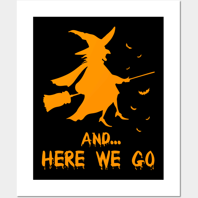 Witch On A Dark Desert Highways Halloween Witch Crafty Wall Art by Pannolinno